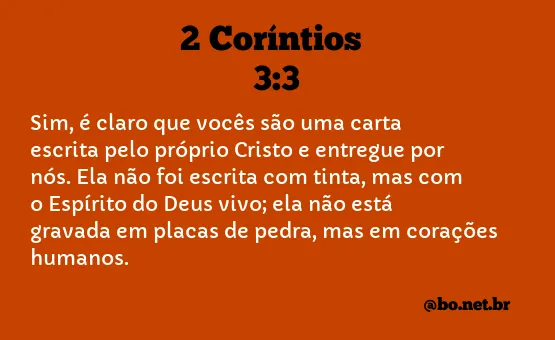 2 Coríntios 3:3 NTLH