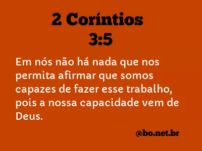 2 Coríntios 3:5 NTLH