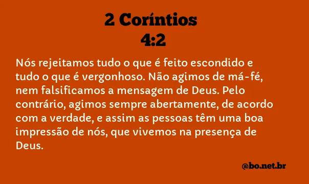 2 Coríntios 4:2 NTLH