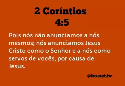 2 Coríntios 4:5 NTLH