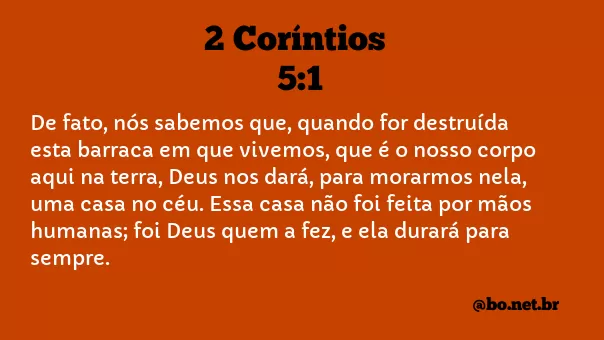 2 Coríntios 5:1 NTLH