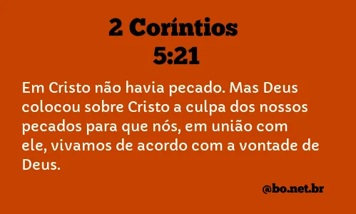 2 Coríntios 5:21 NTLH