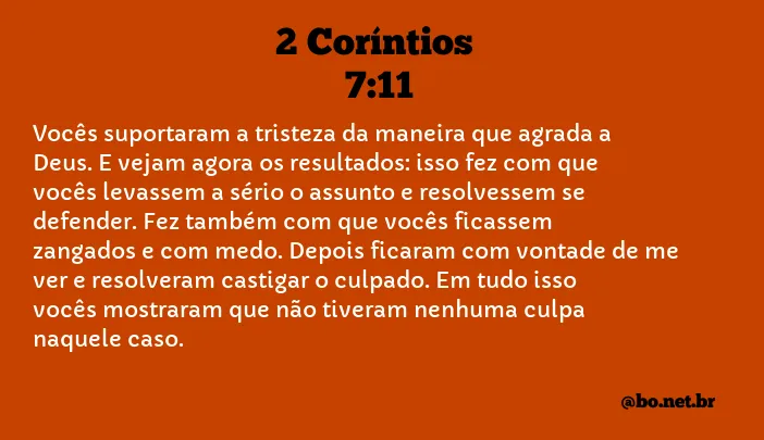 2 Coríntios 7:11 NTLH