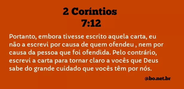 2 Coríntios 7:12 NTLH