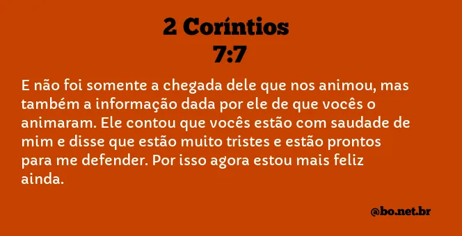 2 Coríntios 7:7 NTLH