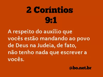 2 Coríntios 9:1 NTLH