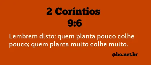 2 Coríntios 9:6 NTLH