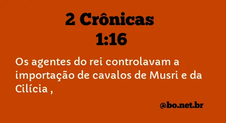 2 Crônicas 1:16 NTLH