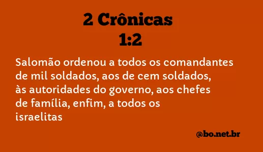 2 Crônicas 1:2 NTLH