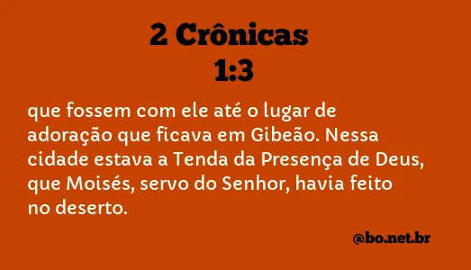 2 Crônicas 1:3 NTLH