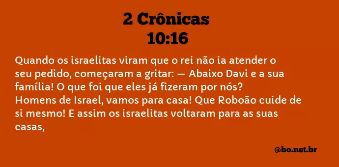 2 Crônicas 10:16 NTLH