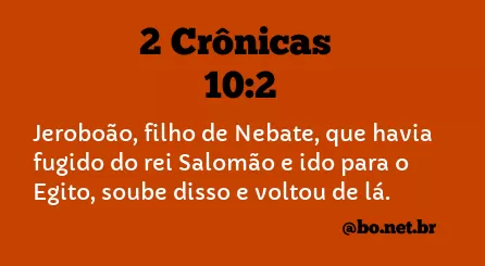 2 Crônicas 10:2 NTLH