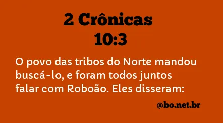 2 Crônicas 10:3 NTLH