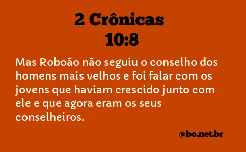 2 Crônicas 10:8 NTLH