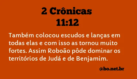 2 Crônicas 11:12 NTLH