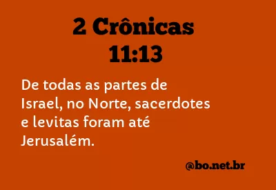 2 Crônicas 11:13 NTLH