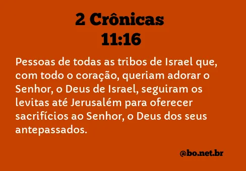 2 Crônicas 11:16 NTLH