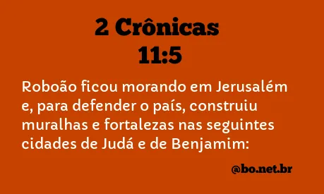 2 Crônicas 11:5 NTLH