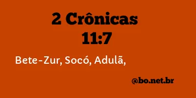 2 Crônicas 11:7 NTLH