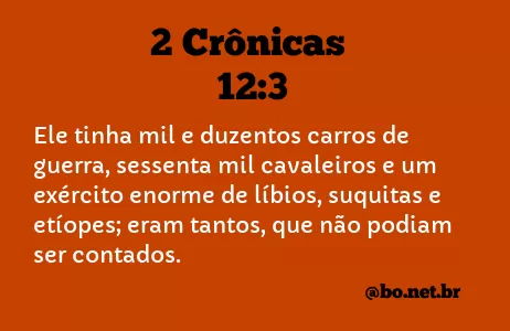 2 Crônicas 12:3 NTLH