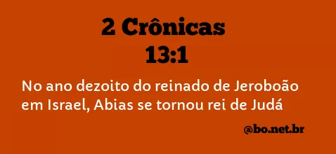 2 Crônicas 13:1 NTLH