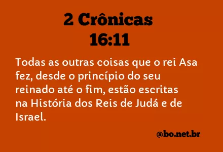 2 Crônicas 16:11 NTLH