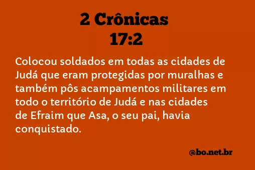 2 Crônicas 17:2 NTLH