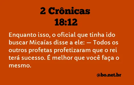 2 Crônicas 18:12 NTLH