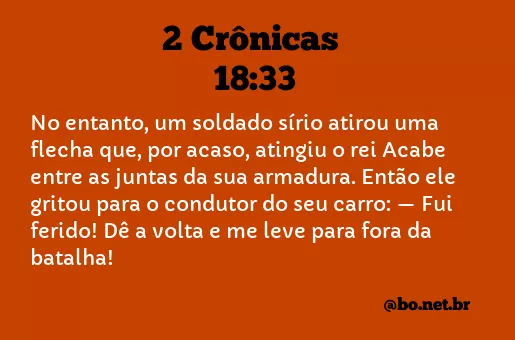 2 Crônicas 18:33 NTLH