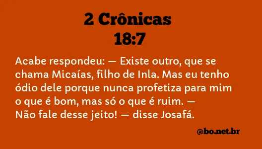 2 Crônicas 18:7 NTLH