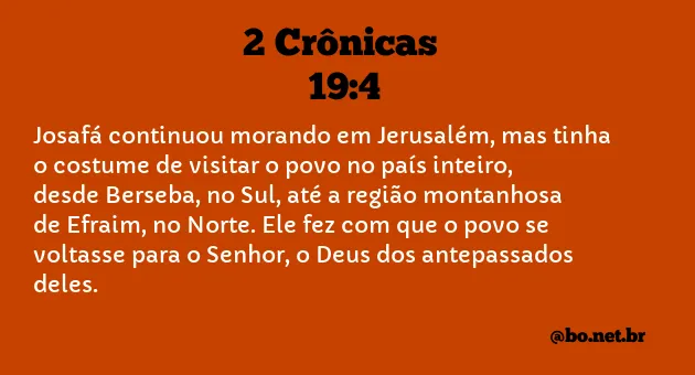 2 Crônicas 19:4 NTLH