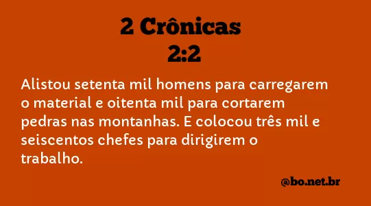 2 Crônicas 2:2 NTLH