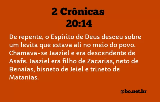 2 Crônicas 20:14 NTLH