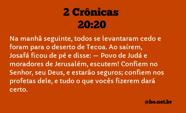 2 Crônicas 20:20 NTLH