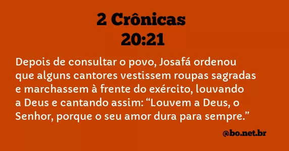 2 Crônicas 20:21 NTLH