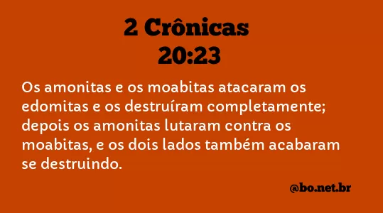 2 Crônicas 20:23 NTLH