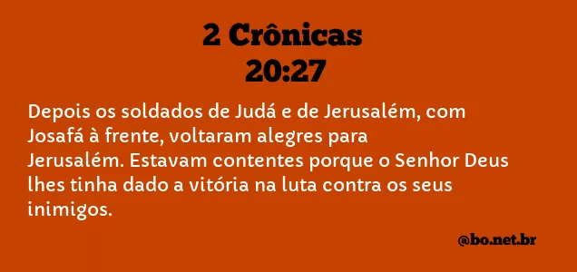 2 Crônicas 20:27 NTLH