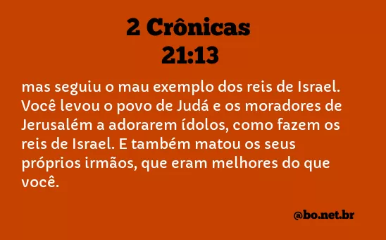 2 Crônicas 21:13 NTLH