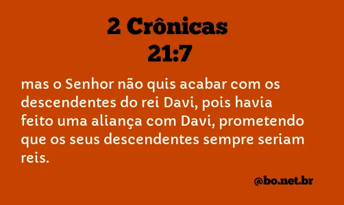 2 Crônicas 21:7 NTLH