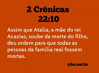 2 Crônicas 22:10 NTLH