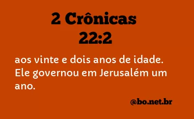 2 Crônicas 22:2 NTLH