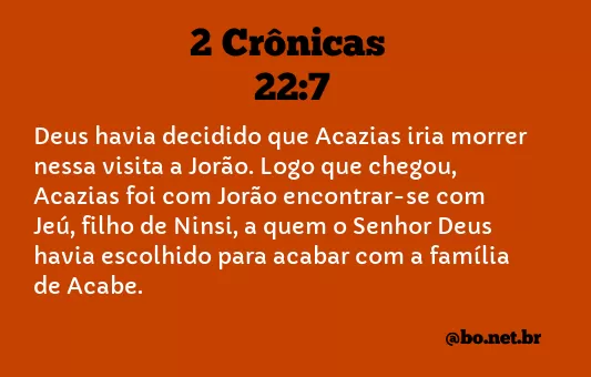 2 Crônicas 22:7 NTLH