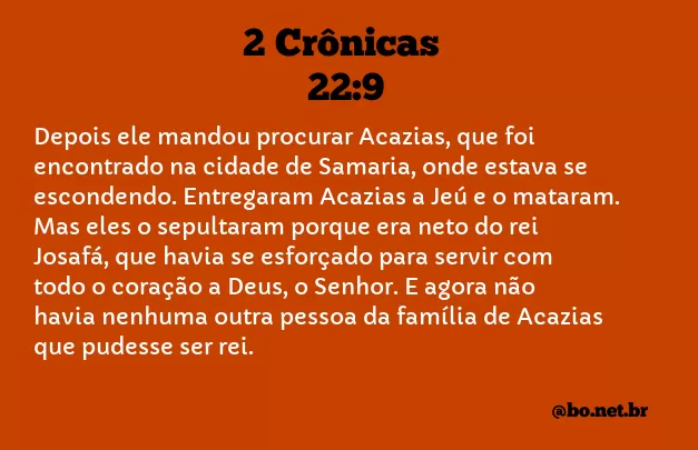 2 Crônicas 22:9 NTLH