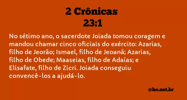 2 Crônicas 23:1 NTLH