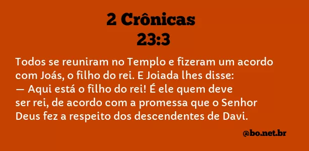 2 Crônicas 23:3 NTLH
