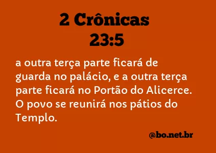 2 Crônicas 23:5 NTLH