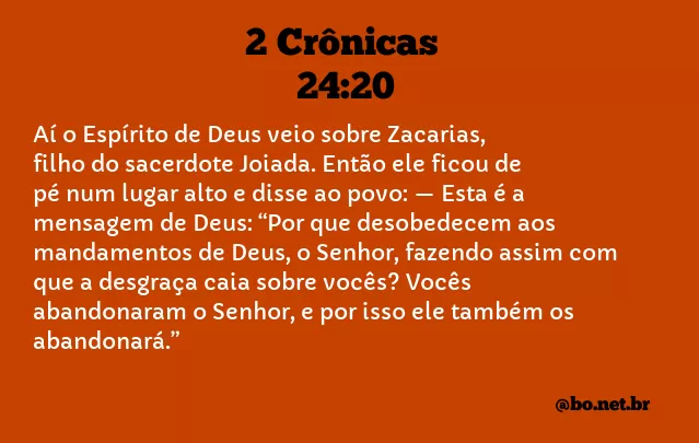 2 Crônicas 24:20 NTLH