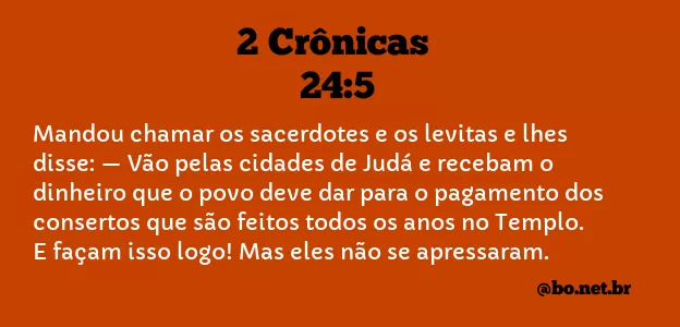 2 Crônicas 24:5 NTLH