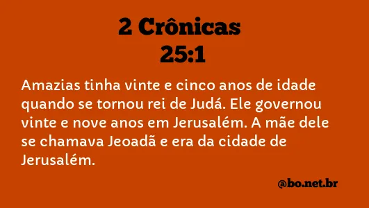 2 Crônicas 25:1 NTLH