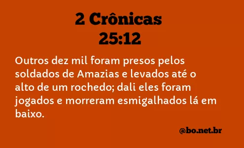 2 Crônicas 25:12 NTLH